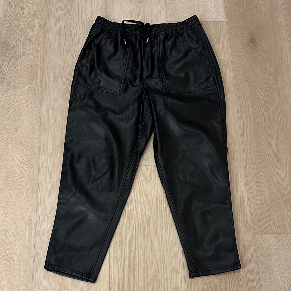 Blank NYC Black Leather Joggers